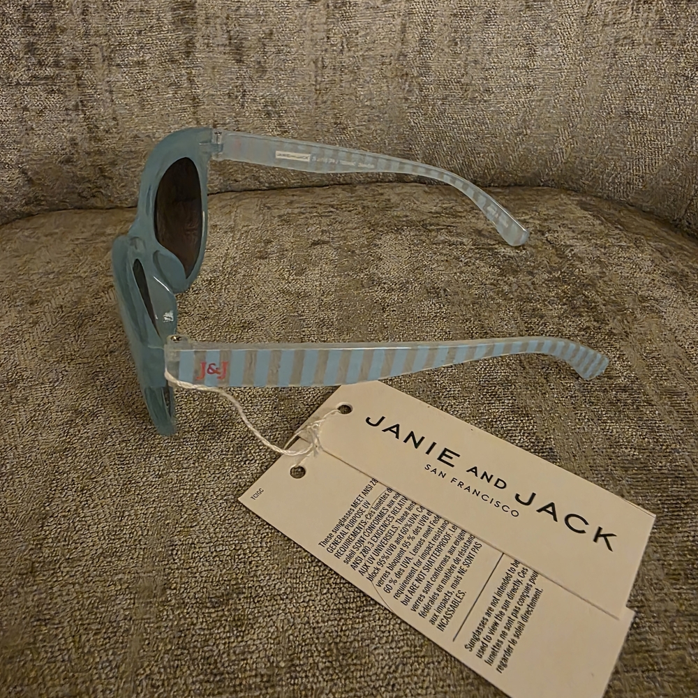 Janie and Jack Blue Striped Kids Sunglasses